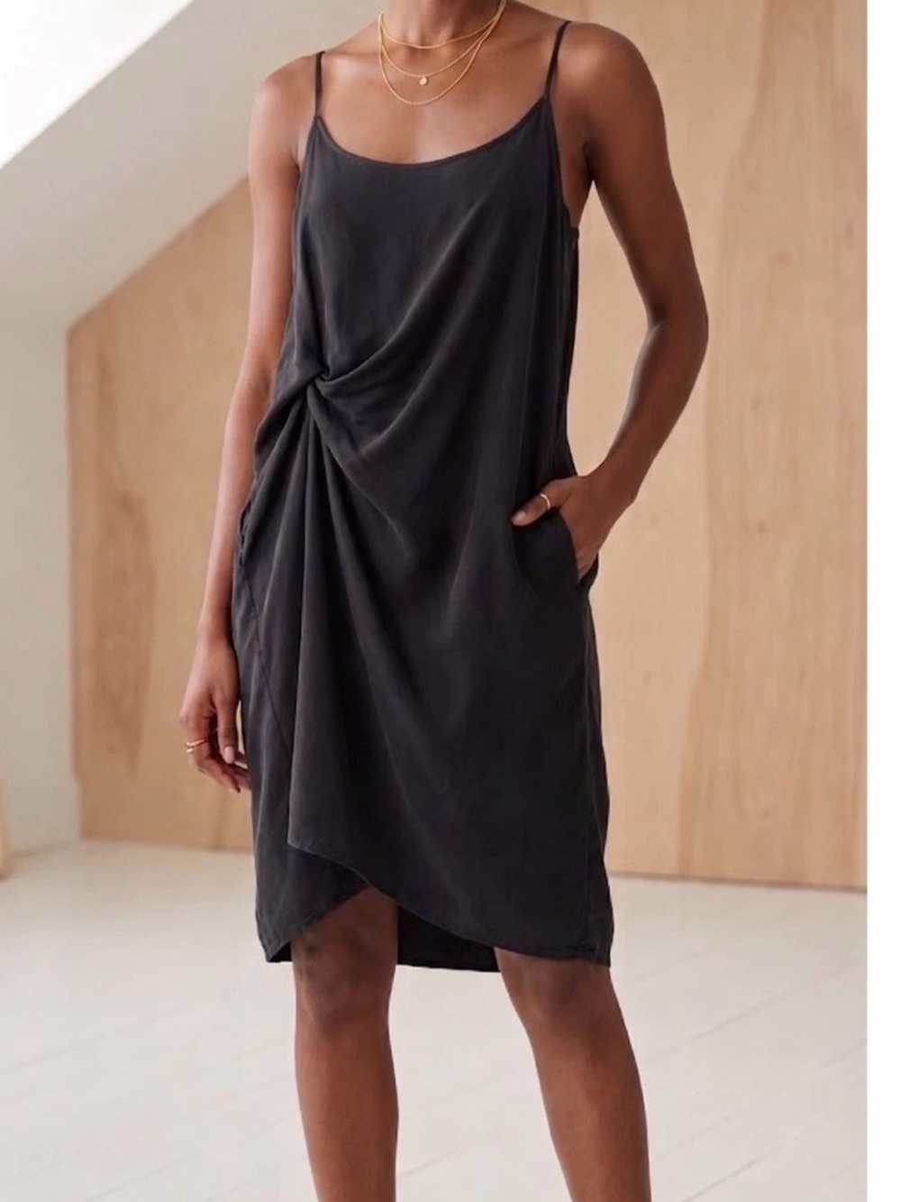 Objects Without Meaning Green Faux Suede Dress